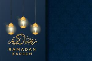 Ramadã kareem fundo ilustração com lanternas e árabe enfeite padronizar vetor