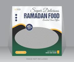 Ramadã super delicioso Comida cardápio social meios de comunicação postar bandeira Projeto vetor