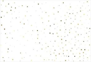 estrelas de ouro caindo aleatórias no fundo branco. padrão de brilho para banner, cartão de felicitações, cartão de natal e ano novo, convite, cartão postal, embalagens de papel vetor