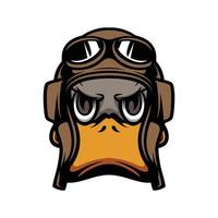 Pato piloto mascote logotipo Projeto vetor