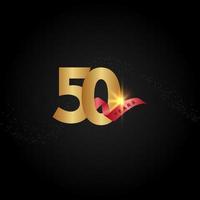 50 anos de comemoração de aniversário de ouro ilustração vetorial de design vetor