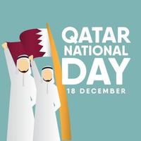 ilustração de design de modelo vetorial do dia nacional do qatar vetor