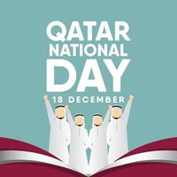 ilustração de design de modelo vetorial do dia nacional do qatar vetor