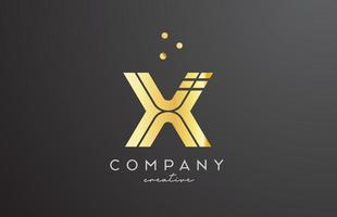 ouro dourado x alfabeto carta logotipo com pontos. corporativo criativo modelo Projeto para companhia e o negócio vetor