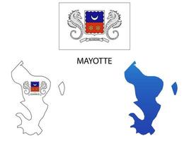 mayotte bandeira e mapa ilustração vetor