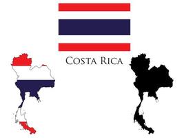costa rica bandeira e mapa ilustração vetor