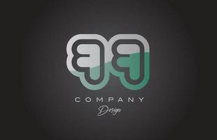 77 verde cinzento número logotipo ícone Projeto. criativo modelo para companhia e o negócio vetor