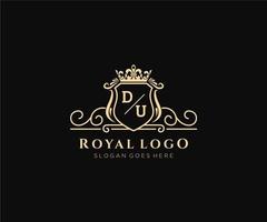inicial du carta luxuoso marca logotipo modelo, para restaurante, realeza, butique, cafeteria, hotel, heráldico, joia, moda e de outros vetor ilustração.