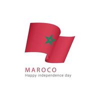 ilustração de design de modelo vetorial do dia da independência de Marrocos vetor