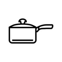cerâmico panela cozinha utensílios de cozinha linha ícone vetor ilustração