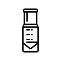 cônico frasco químico artigos de vidro laboratório linha ícone vetor ilustração