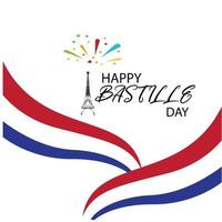ilustração em vetor criativo, cartão, banner ou cartaz para o dia nacional francês. feliz dia da bastilha