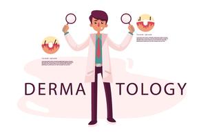 Dermatologia Doutor Vector Character Ilustração