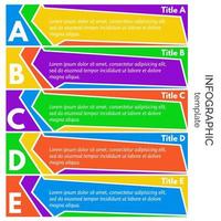 elementos de design infográfico de cinco etapas. modelo de design infográfico passo a passo. ilustração vetorial vetor