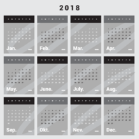 Calendário para impressão 2018 vetor
