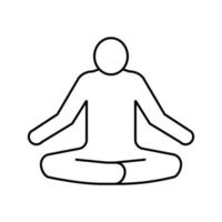 ioga pessoas silhueta linha ícone vetor ilustração