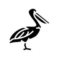 pelicano selvagem pássaro glifo ícone vetor ilustração