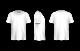 realista branco camiseta zombar acima vetor