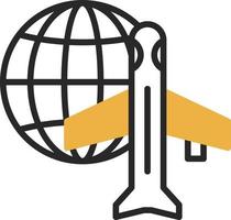 design de ícone de vetor aéreo de remessa mundial
