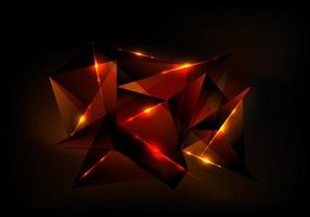 conceito abstrato de tecnologia futurista com padrão poligonal vermelho e iluminação brilhante em fundo escuro vetor