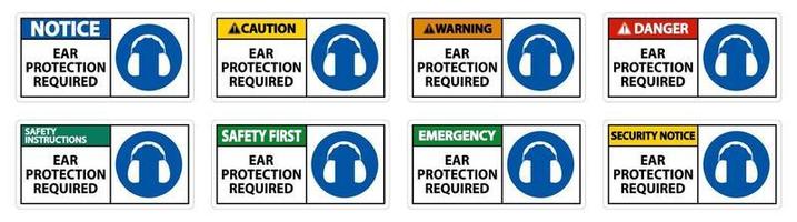 proteção auricular necessária símbolo sinal isolado em fundo transparente, ilustração vetorial vetor