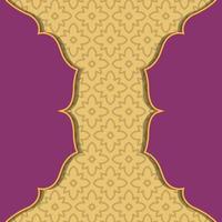 moldura oriental, modelo de banner para design em estilo árabe tradicional vetor