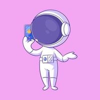 astronauta faz uma telefone ligar vetor