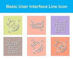 básico do utilizador interface vetor ícone conjunto