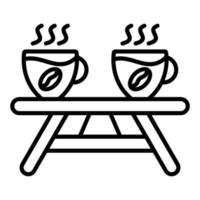 café mesa ícone estilo vetor