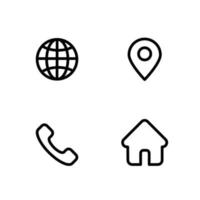 moderno círculo contato nos o negócio ícone conjunto para rede e móvel. vetor