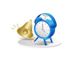 isométrico plano 3d ilustração conceito do Tempo alarme cronograma lembrete vetor