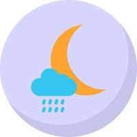 design de ícone de vetor de chuva de lua de nuvem