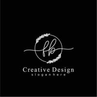 inicial fb beleza monograma e elegante logotipo projeto, caligrafia logotipo do inicial assinatura, casamento, moda, floral e botânico logotipo conceito Projeto vetor