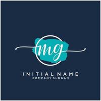 inicial mg feminino logotipo coleções modelo. caligrafia logotipo do inicial assinatura, casamento, moda, joalheria, butique, floral e botânico com criativo modelo para qualquer companhia ou negócios. vetor