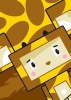 girafa personagem de desenho animado fofa vetor