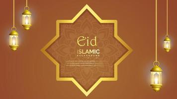 eid al-adha ilustração com lanternas vetor