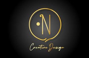 n ouro amarelo alfabeto carta logotipo ícone Projeto com luxo vintage estilo. dourado criativo modelo para companhia e o negócio vetor