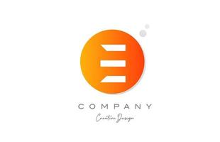 e laranja esfera alfabeto carta logotipo ícone Projeto com ponto. criativo modelo para companhia e o negócio vetor