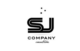 sj Preto e branco combinação alfabeto negrito carta logotipo com pontos. juntou modelo Projeto para o negócio e companhia vetor