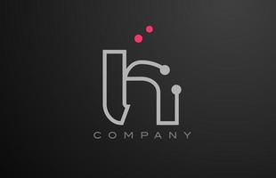 cinzento h alfabeto carta logotipo ícone Projeto com Rosa ponto. criativo modelo para o negócio e companhia vetor