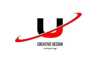 vermelho Preto você alfabeto carta logotipo com grande swoosh. corporativo criativo modelo Projeto para o negócio e companhia vetor