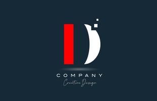 vermelho branco d alfabeto carta logotipo ícone Projeto com pontos. criativo modelo para o negócio e companhia vetor