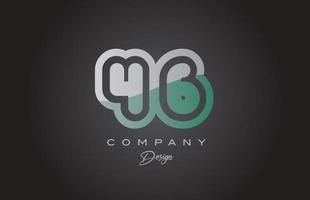 46 verde cinzento número logotipo ícone Projeto. criativo modelo para companhia e o negócio vetor