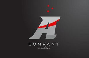 cinzento vermelho pontos uma alfabeto negrito carta logotipo. criativo modelo Projeto para companhia e o negócio vetor