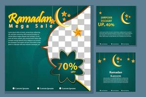 conjunto do quadrado social meios de comunicação postar modelo mega venda promoção com moderno lanterna ouro Projeto. iftar significar é Ramadã. social meios de comunicação modelo com islâmico fundo Projeto vetor