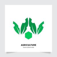 plano emblema logotipo Projeto para agricultura com a conceito do verde folhas vetor. verde natureza logotipo usava para agrícola sistemas, agricultores, e plantação produtos. logotipo modelo. vetor