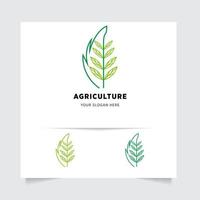 plano emblema logotipo Projeto para agricultura com a conceito do verde folhas vetor. verde natureza logotipo usava para agrícola sistemas, agricultores, e plantação produtos. logotipo modelo. vetor
