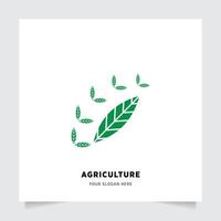 plano emblema logotipo Projeto para agricultura com a conceito do verde folhas vetor. verde natureza logotipo usava para agrícola sistemas, agricultores, e plantação produtos. logotipo modelo. vetor