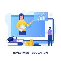 conceito de ilustração de educação de investimento vetor