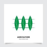 plano emblema logotipo Projeto para agricultura com a conceito do verde folhas vetor. verde natureza logotipo usava para agrícola sistemas, agricultores, e plantação produtos. logotipo modelo. vetor